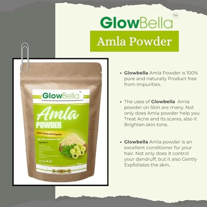 Glow Bella Organic Amla Powder For Hair Growth| Ideal For Hair, Skin| - 100 Gram - Image 3